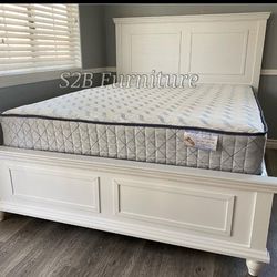 Ck White Alina Bed With Ortho Matres!