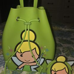 Green Jelly Tinkerbell Mini Bookbsg & Coin Purse