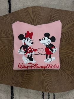 Authentic Walt Disney World Mickey & Minnie Pink Sweatshirt