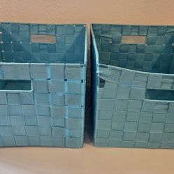 2 Basket Weave Storage Bins