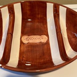 Ceramic Football Dip Bowl/Snack Tray