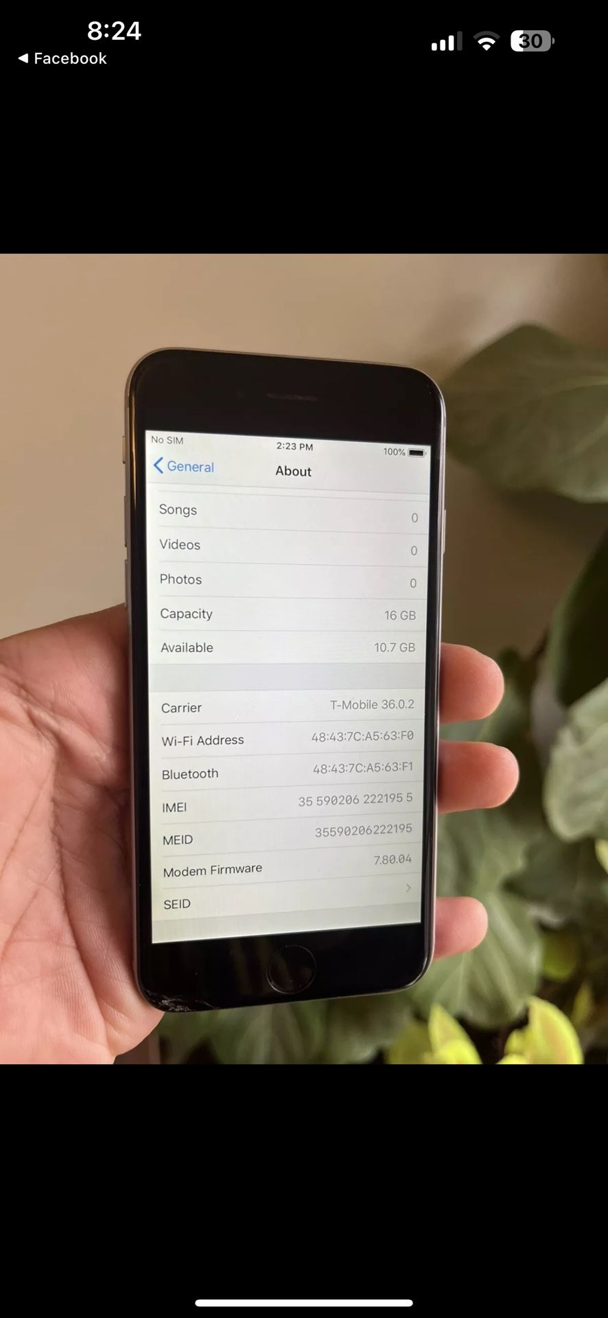 iPhone 6 16 gB T MOBILE