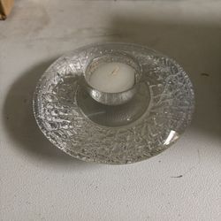 Orrefors Crystal Discus Tea Light Holder 