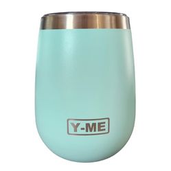 Y-ME Stainless Steel Wine Tumbler Insulated,10oz Wine Tumbler with Lid (4 PCS )