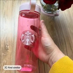 Starbucks Pink Plastic Water Bottle