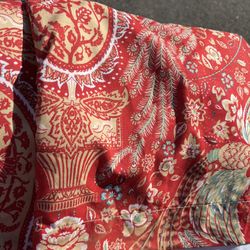 Red Curtains/peacocks