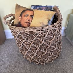 Basket And Throw Pillows