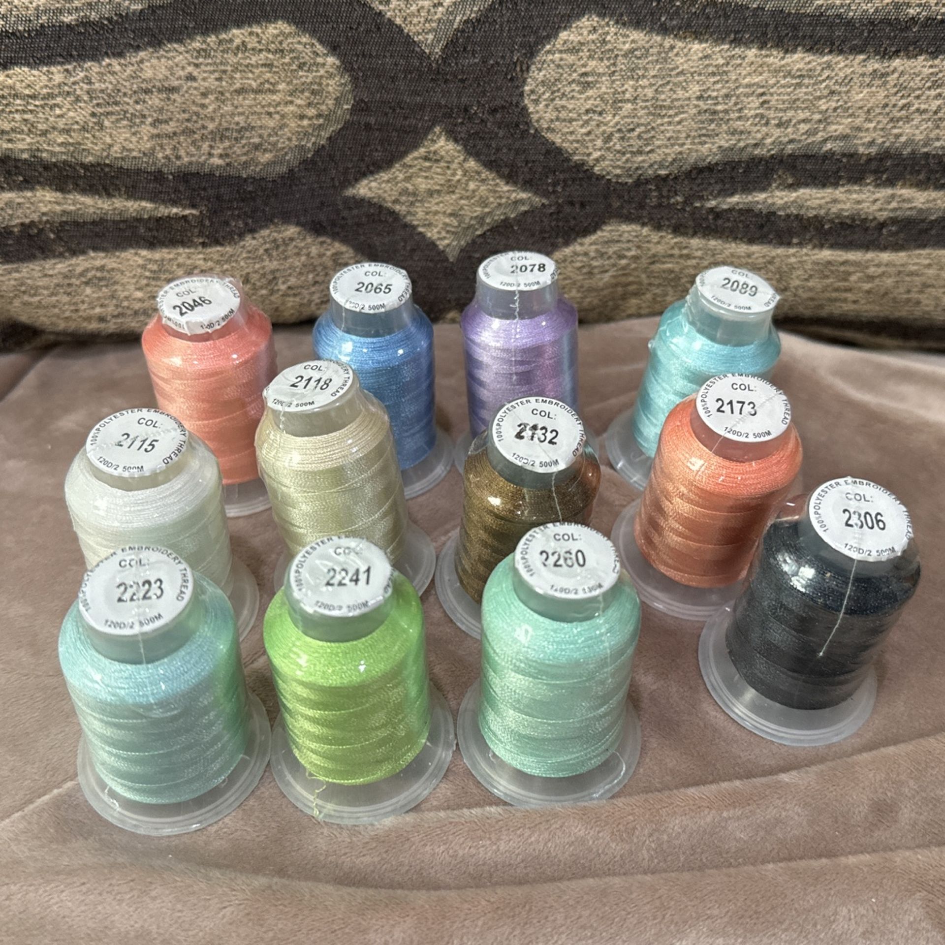 New Never Used    • 12 Colors  • 100% Polyester Embroidery Thread   