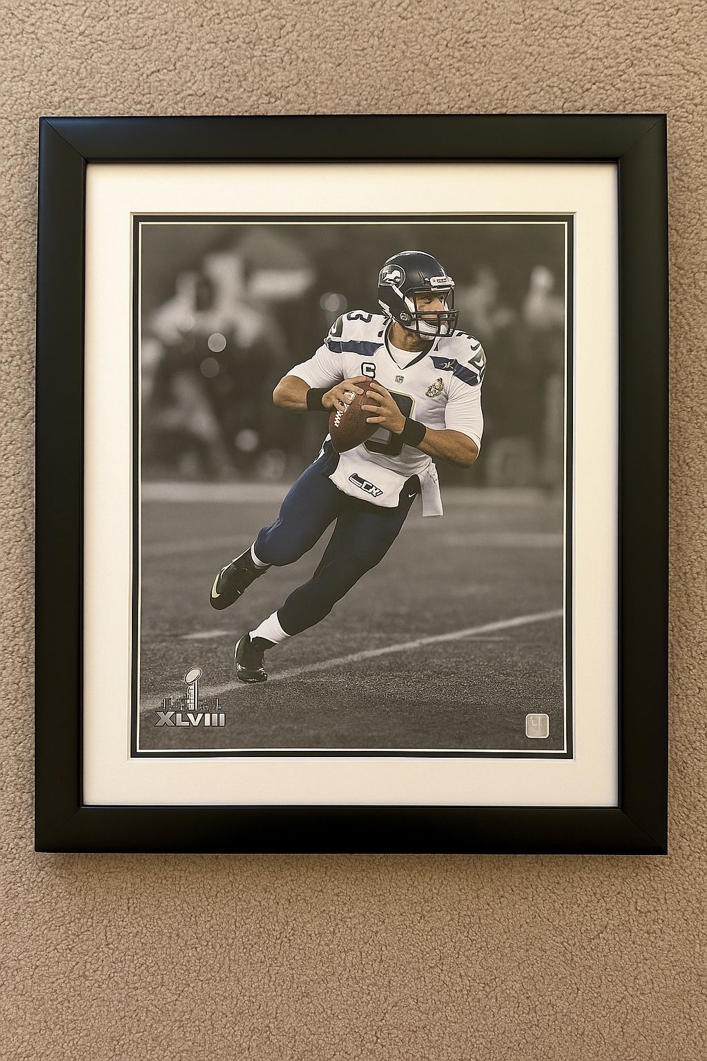 Framed Russell Wilson Seattle Seahawks Photo