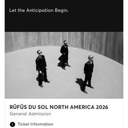 Rufus Du Sol Floor Tickets 08/13