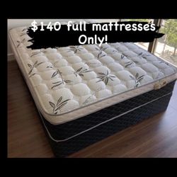 BRAND NEW PILLOW TOP MATTRESSES ✅ COLCHONES NUEVOS PILLOW TOP 💯‼️   QUEEN SIZE $150 ❌ $210 With Box Spring   FULL SIZE $140❌ $200 With Box Spring💥  