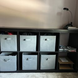 Room Divider with 8 Storage Bins