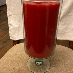 Glass Candle Holder With Candle