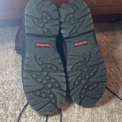 Steel toe boots.