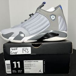 Air Jordan 14 Retro Wolf Grey 487471-004 Size 11 