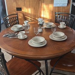 Table And 4 Chairs Metal And Iron 