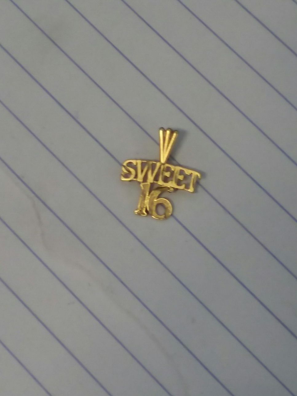 14k gold Sweet16 pendant
