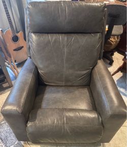 Lazy Boy Gray Leather Recliner Chair