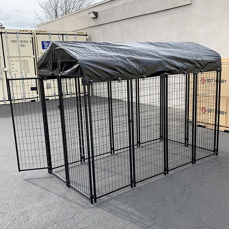 $290 (New in Box) Large heavy duty kennel with cover dog cage crate pet playpen (8’l x 4’w x 6’h) 