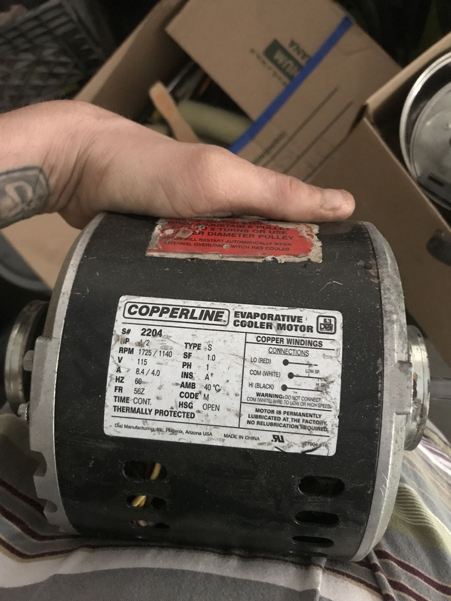 2 speed 1/2hp motor. Trades are welcomed