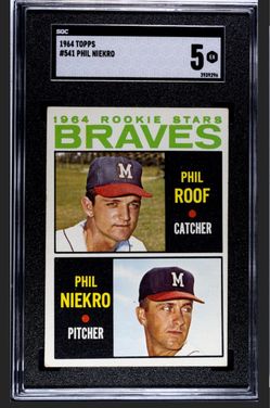 1964 Phil Neikro “knuckleball king” rookie card Graded 5 in excellent condition