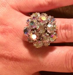 Vintage sarah coventry ring signed/ sterling silver (adjustable)