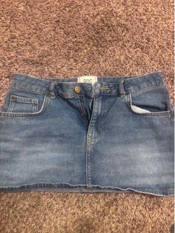 Blue denim skirt