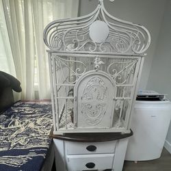 Wrought Iron Dog Kennel Plant Cage Stand 