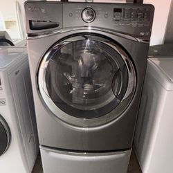 Gray Whirlpool Washer With Removable Pedestal