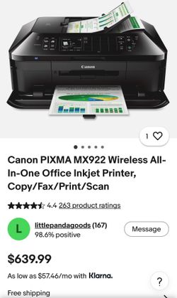 Canon pixma printer MX922