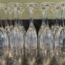 15 Mikasa “Uptown” Crystal Wine Glasses