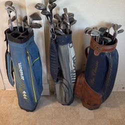 3 Bags Of Golf Clubs 