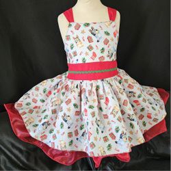 Disney Bluey Christmas Girls Holiday Party Dress Sizes  2-3-4-5-6-7-8 