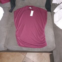 Mock Neck Top Tahoe Heesey Beetroot 