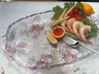 Rose Glass serving tray
