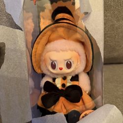 Pink Mokoko Halloween Witch Labubu 