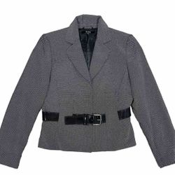 ALEX MARIE Wmn's (10) Black/White Jacket/Belt Raspberry Fields Blazer NEW! $139