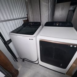 Samsung 5.5 cu. Ft. Top Load Washer with 7.4 cu. Ft. Dryer with Steam Sanitize+