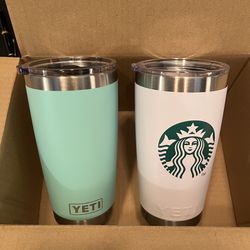 20oz Yeti Tumbler With Magslider Lid And 20oz Yeti Tumbler - Starbucks Logo  - Set Of 2 for Sale in Tampa, FL - OfferUp