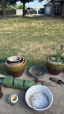 2 Outdoor Planters clay pots