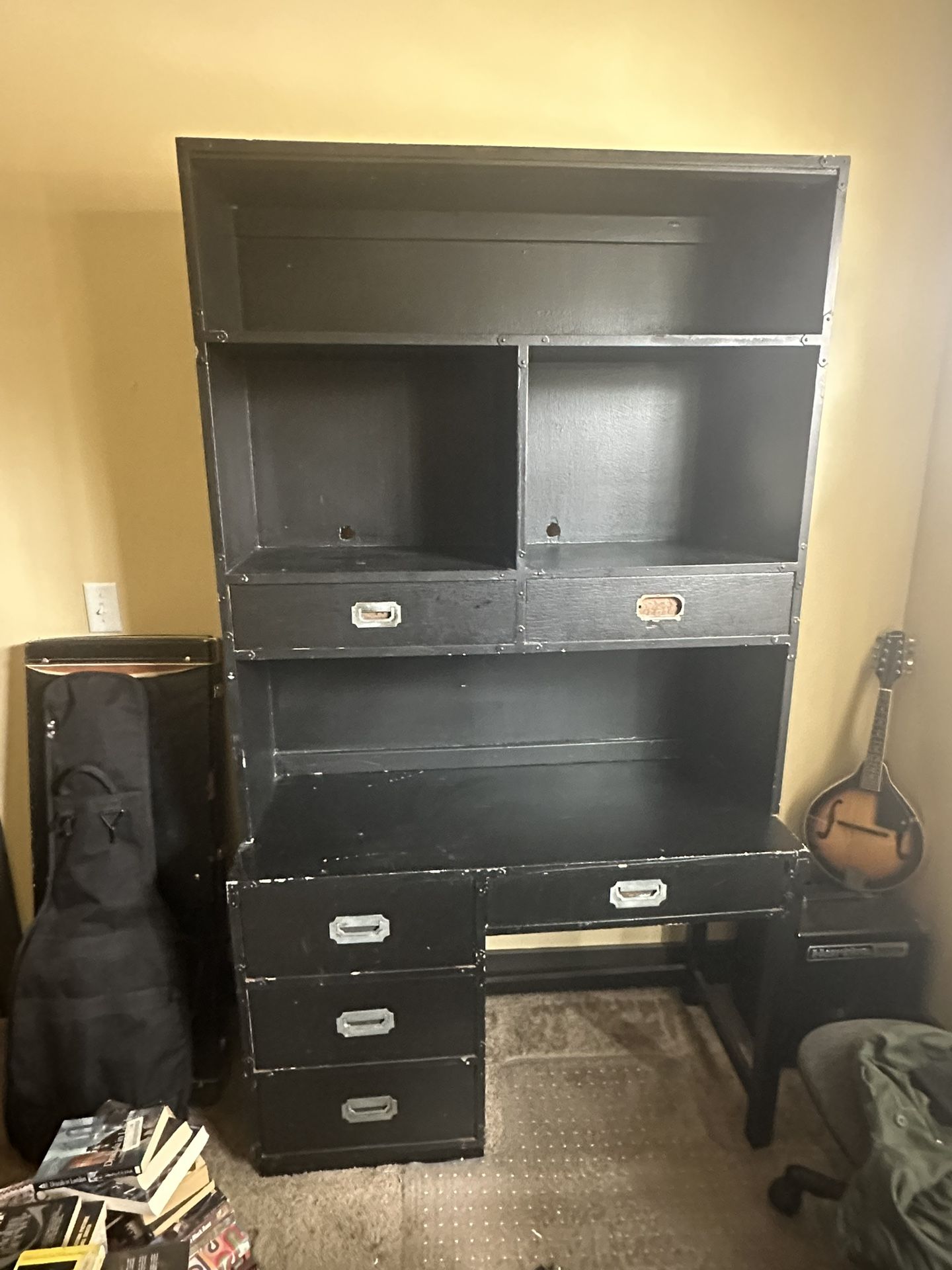 2 Piece Desk W Bookshelf For Sale