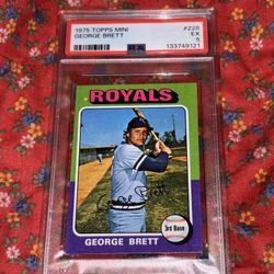 Topps Mini 1975 George Brett PSA 5 Baseball Card Royals 