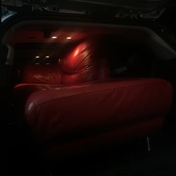 🔥 Red Italian Leather Chaise – Genuine Leather / Modern Vintage Look 🔥