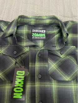 Dixxon Flannel Zombie Snap On Limited Edition Plaid Shirt Men's MEDIUM
