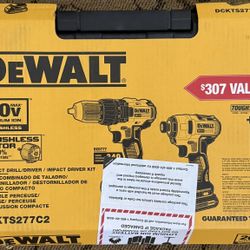 DeWalt DEWALT 20V MAX Cordless Drill Combo Kit with Battery and Charger Included (DCK277C2)