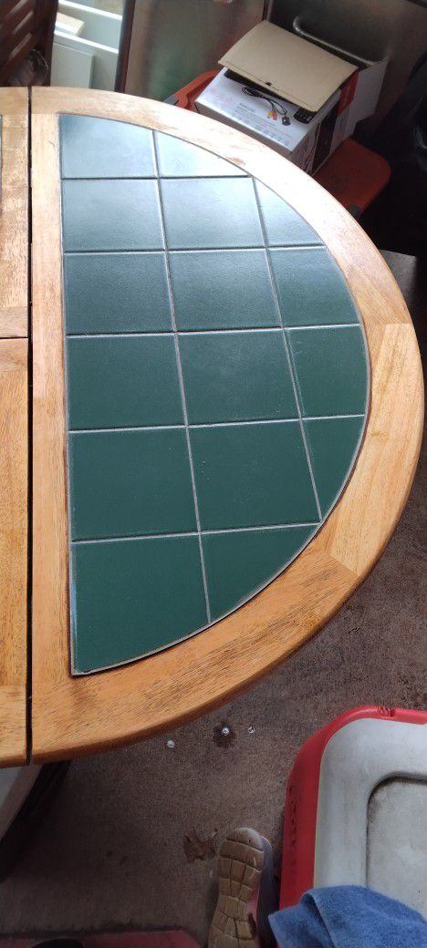 Kitchen Ceramic Tile Table With Hidden Board Inside With Chairs 