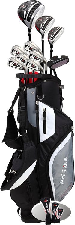 14-Piece Men’s Complete Golf Club Set - All Graphite Shafts (A Flex & Non-A Flex), Titanium Driver, Hybrid, 5-PW Irons, Putter, Stand Bag, Senior-Frie