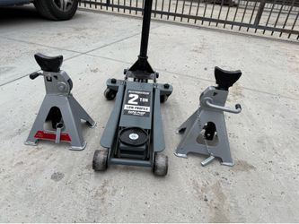 Pittsburgh 2 Ton Low-Profile Floor Jack with 2 Ton Double Jack Stands