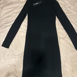 Fashion Nova Kora Midi Dress Black Size M NWT