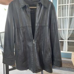 Guess Mens Large  Leather Jacket 